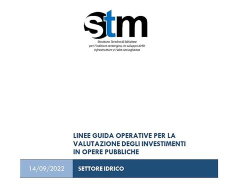 Linee Guida Operative Per La Valutazione Delle Opere Pubbliche Nel