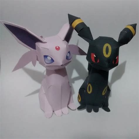 Pokemon Papercraft Espeon And Umbreon By Denissensei On Deviantart