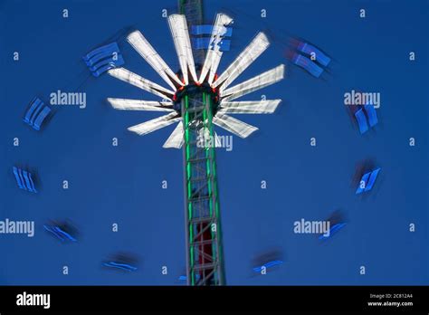 Amusement Park Blurred Effect Abstract Illuminated Background Spinning