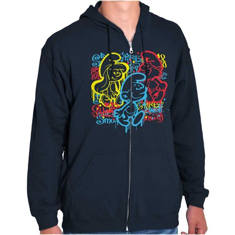 Cool Smurfs And Smurfette Zip Hoodie The Smurfs Brisco Brands