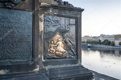 Plaque Under The Statue Of John Of Nepomuk At Charles Bridge Rubbing