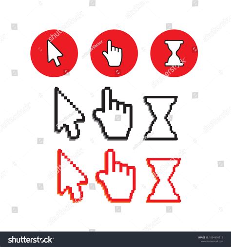 Vector Pixel Mouse Cursors Arrow Pointer Stock Vector Royalty Free 1094910515 Shutterstock