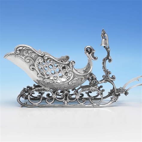 1970s Sterling Silver Reindeer And Sleigh Model For The Christmas Table At 1stdibs Silver