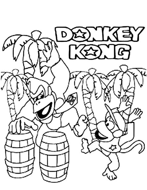 Coloriage Jeux Vidéo Donkey Kong Dessin Gratuit À Imprimer avec Jeux De