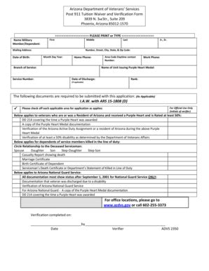 Fillable Online Azguard Tuition Waiver Form Arizona National Guard