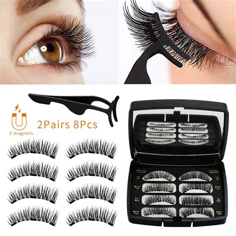 Allnice Natural Magnetic Eyelashes With Applicator D No Glue False