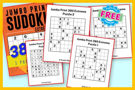 Extreme Jumbo Print Sudoku Puzzles Puzzle Cheer