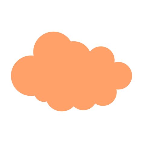 nube simple en color naranja ilustración para elemento de diseño