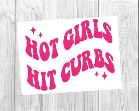 Retro Hot Girls Hit Curbs Decal Funny Car Decals Funny Car Etsy