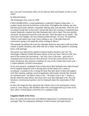 Sex Lies Sex Lies And Conversation Why Is It So Hard For Men And Women To Talk To Each Other