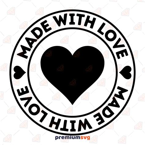 Made With Love SVG Heart Love SVG Clipart PremiumSVG