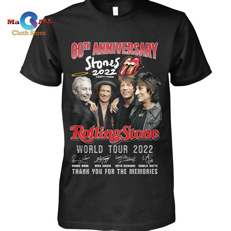 New 60th Anniversary Stones 2022 Rolling Stone World Tour 2022 Memories T Shirt Macall Cloth