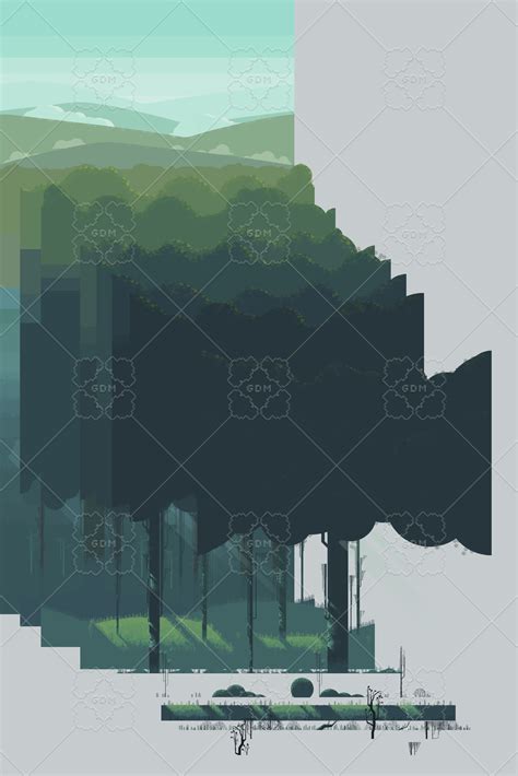 Pixel Art Mysterious Forest Gamedev Market