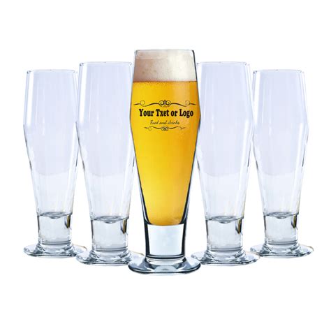 Beer Glasses Customized Logo,Clear Glass Beer Cups,Pub Logo ...