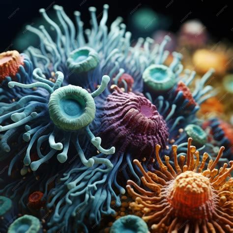 premium photo close   colorful sea creatures