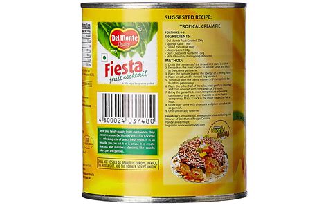 Del Monte Fiesta Fruit Cocktail Tin 850 Grams Reviews Nutrition Ingredients Benefits