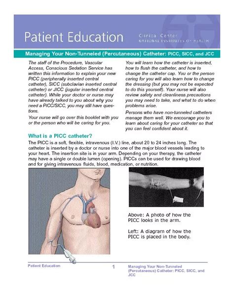 PDF - Patient Education Managing Your Non-Tunneled(Percutaneous) Catheter: P PDF document