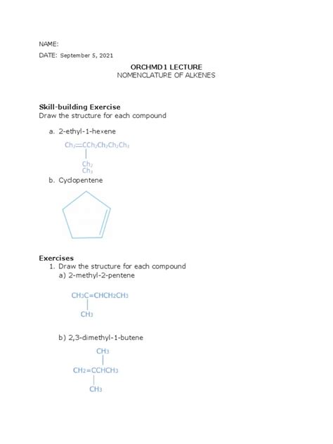 Nomenclature of Alkenes | PDF