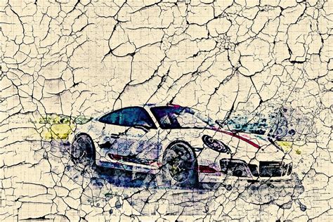 Art Abstract Porsche 911 Carrera Gts Coupe 2018 Cas Chichen Itza Mexico