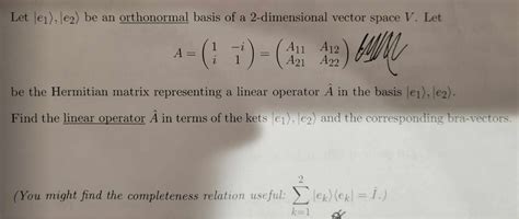 Let E E Be An Orthonormal Basis Of A Chegg