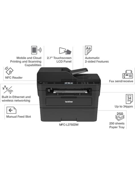 Brother Mfc L2750dw All In One Wireless Monochrome Laser Printer