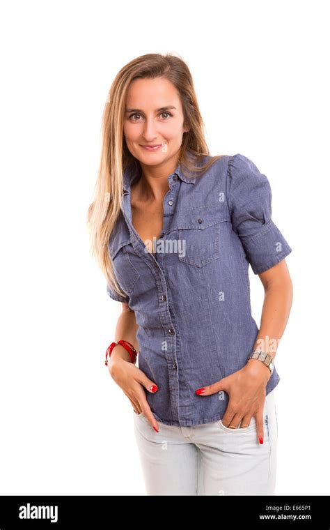 A Very Beautiful Young Woman Posing Isolated Over Copy Space Background