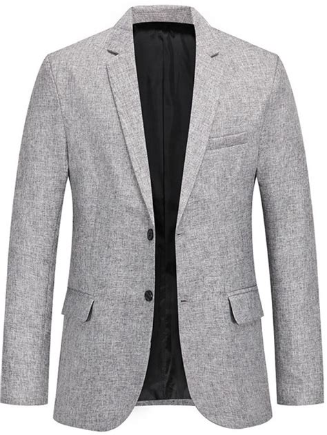 Blazer De Lapela Casual Slim Liso Entalhado Agasalhos Homem Blazers