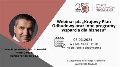 Zwi Zek Pracodawc W Polska Mied Webinar Pt Krajowy Plan Odbudowy