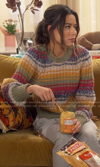 Wornontv Carly’s Multicolor Striped Sweater On Icarly Miranda Cosgrove Clothes And Wardrobe