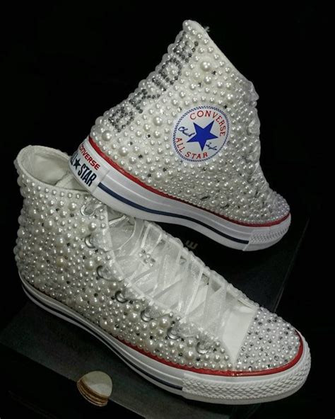 Bridal Converse Wedding Converse Bling Pearls Custom Bedazzled