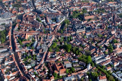 Erfurt Von Oben Altstadtbereich Und Innenstadtzentrum Im Ortsteil