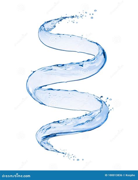 Splashes of Water in a Swirling Shape, Isolated on White Stock Photo ...