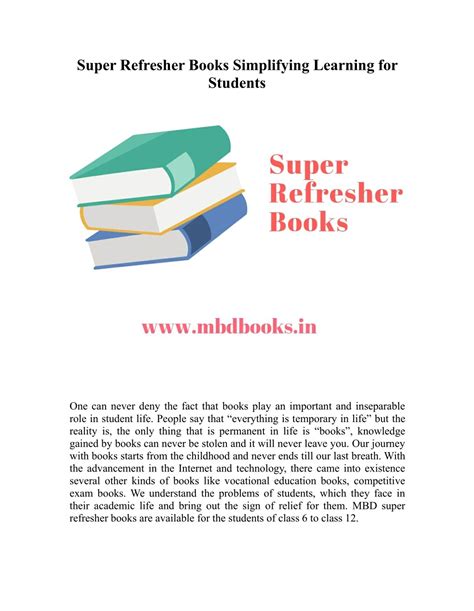 Ppt Super Refresher Books Simplifying Learning For Students