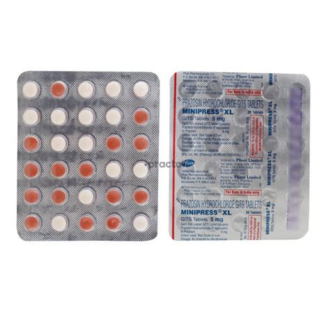 Minipress Xl 5 Mg Tablet Xl Uses Dosage Side Effects Price