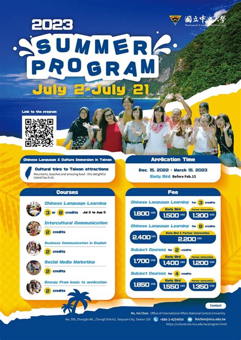 Summer Program National Central University Faculty Of Social