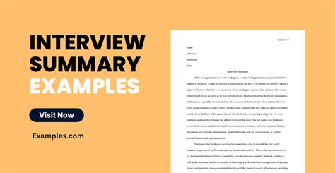 Interview Summary - 5+ Examples, Format, Pdf