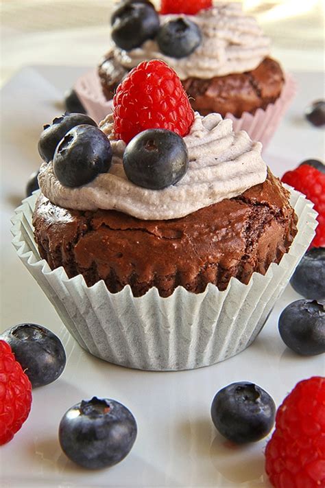 Chocolate Fudge Muffin With Blueberries Whipped Cream Recipe Chefthisup