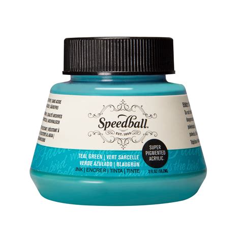 Speedball Super Pigmented Acrylic Teal Green 2 Oz Ink Atlas Stationers