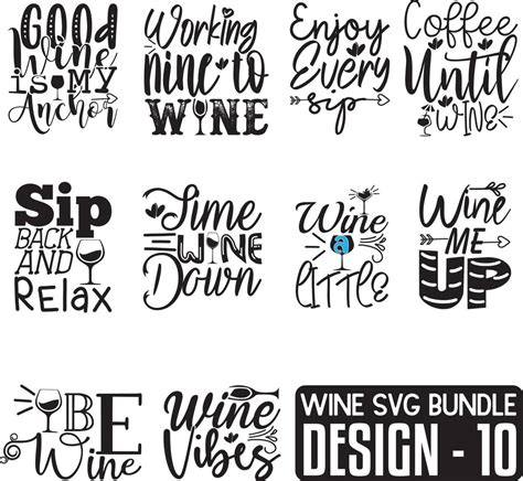 wine svg bundle  vector art  vecteezy