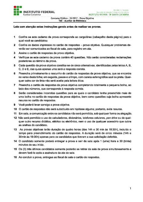 PDF Leia atenção estas instruções gerais antes de Concurso