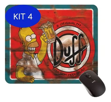 Kit 4 Mousepad Cerveja Duff Homer Simpson Desenho Simpsons Frete grátis