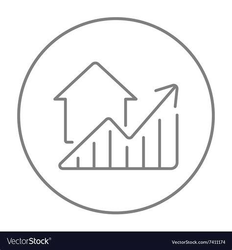 Graph Of Real Estate Prices Growth Line Icon Vector Image