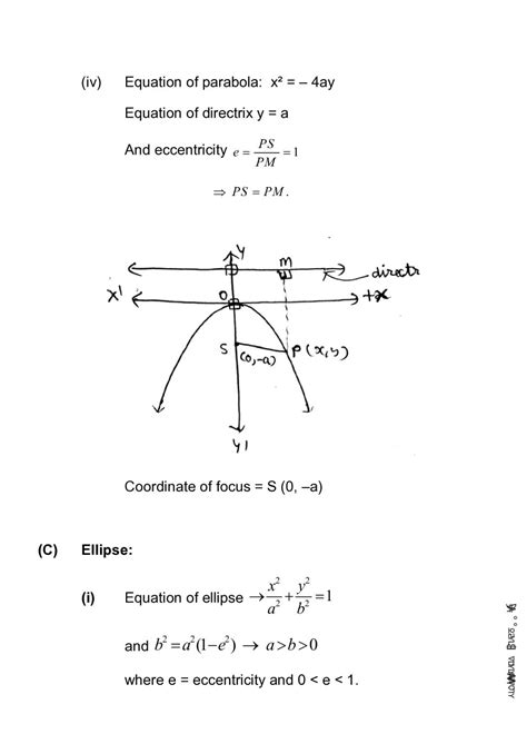 Cbse Notes Class 11 Maths Conic Sections