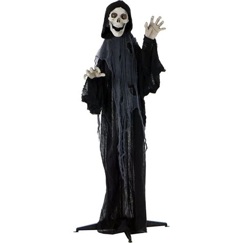 The Holiday Aisle Animated Grim Reaper Prop W Flashing Eyes And Ribs