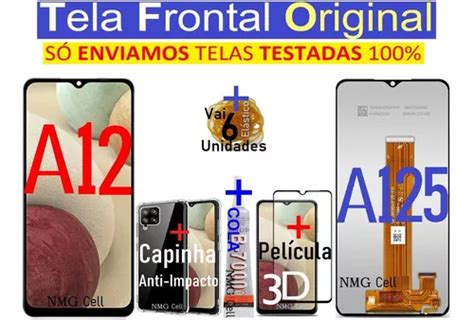 Tela Frontal Original A12 A125 capinha pelíc 3d cola Frete grátis