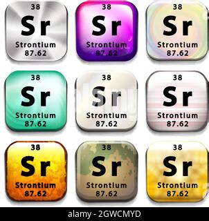 Sr Strontium Chemical Element Periodic Table Single Vector