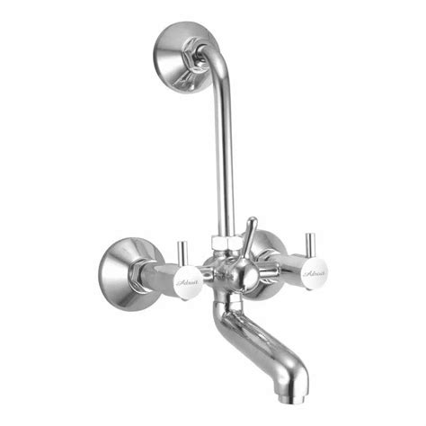 Adroit Silver Flora Series Brass Wall Mixer For Bathroom Fitting At Rs