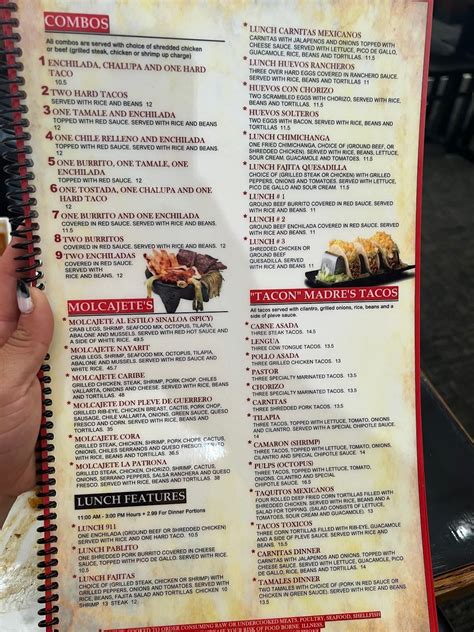 Menu At La Patrona Bar Grill Lumberton