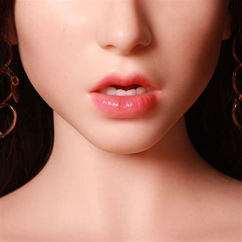 Silicone Sex Doll Head Real Oral Movable Jaw Real Tongue Implanted Hair