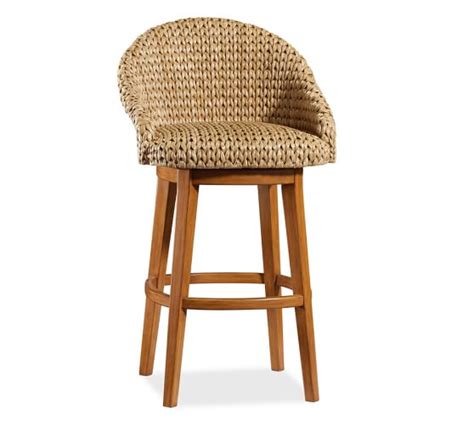 Seagrass Bucket Swivel Bar Stool Pottery Barn